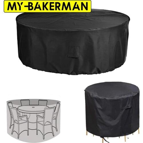 Various Sizes Outdoor Garden Patio Large Round Waterproof Furniture Protector Table Chair Set Dust Furniture Cover