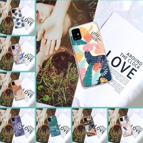 Back Cover For Samsung Galaxy A10 A20 A30 A40 Flower Leaf Fashion Soft Silicone Phone Case For Samsung Galaxy A80 A70 A60 A50