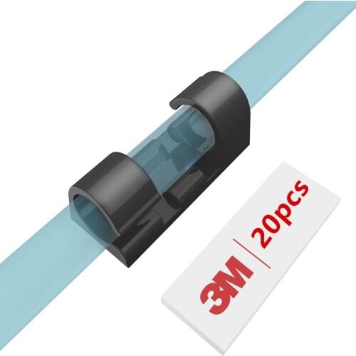 20Pcs Self-Adhesive Cable Clips Organizer Punch-free Wire Manager Cord Holder USB Charging Data Line Bobbin Winder Desk Storage