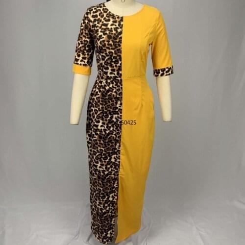 Spring Summer African Dress For Women 2020 Casual Plus Size Slim Patchwork Color Maxi Dresses Elegant Sexy Long Party Dress 5XL