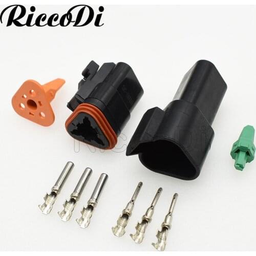 1-20 Sets 3 Hole DT04-3P-E005 DT06-3S-E005 Automotive Connector Black DT Series For Deutsch Auto Truck Plugs
