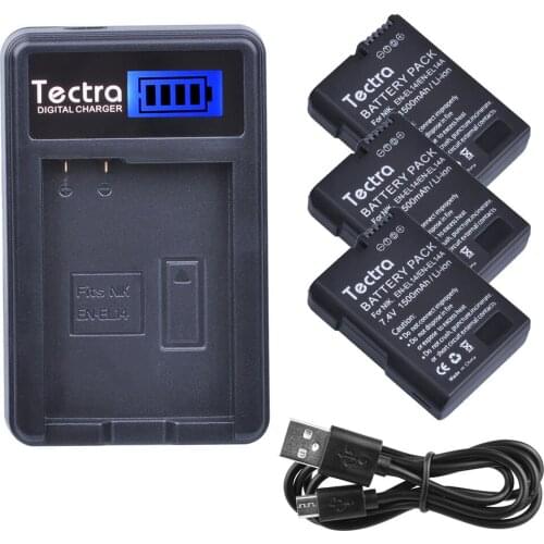 1500mAh 3Pcs EN-EL14 EN-EL14a ENEL14 Battery for Nikon P7100 D3500 D3100 D3200 D3400 D5100 D5500 D5600 D7700+LCD USB Charger