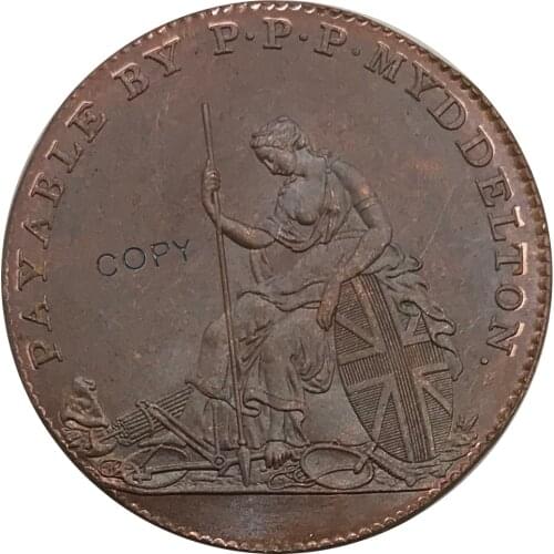 1796 United States Myddelton Token Red Copper Copy Coin