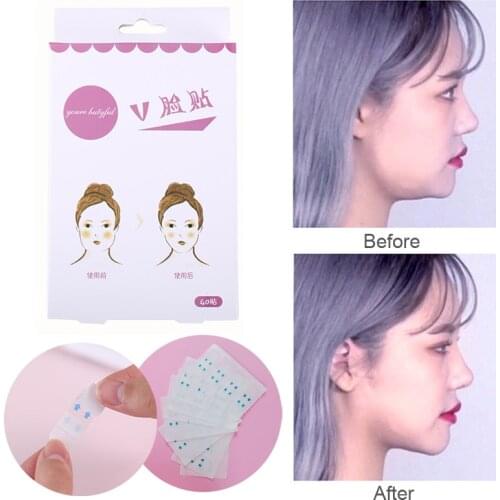 40pcs/box Lift Face Sticker Waterproof Beauty Makeup Invisible V Shape Thin Face Lift Tools Tighten Chin Slimming Face Tapes