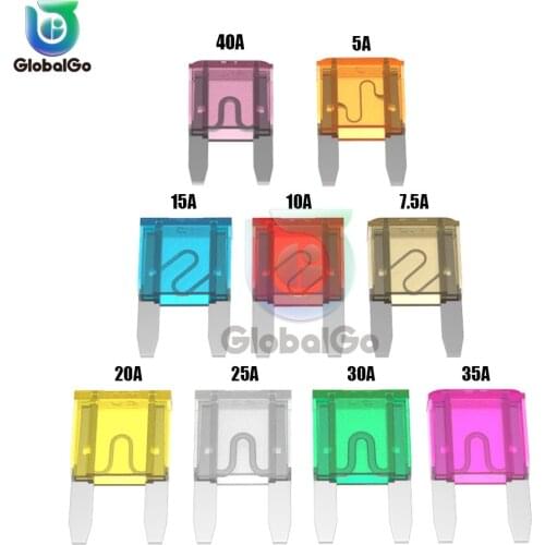 5pcs/Lot Small Size Automotive Blade Fuse 5A 7.5A 10A 15A 20A 25A 30A 35A AMP Set For Auto Car Truck 1.1*1.7*0.4cm