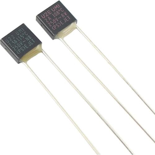 10pcs ELCUT UMI Microtemp Thermal Fuse Type U22 TF Cutoff 115 Degree 2.5A 250V