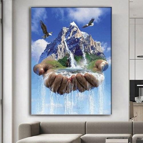 Diamond Painting Full Square/Round Diamond Hand Peace Dove Religious Picture 5D Diamond Painting Embroidery Cross Stitch Mosaic