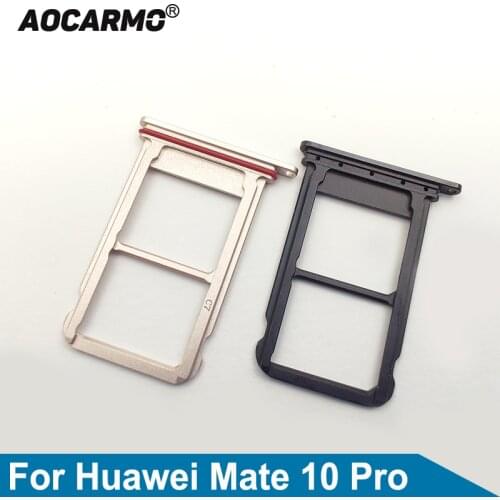 Aocarmo Grey / Pink SD MicroSD Holder Nano Sim Card Tray Slot For Huawei Mate 10 Pro BLA-AL00