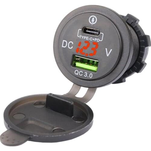 Car Charger QC PD 3.0 Quick Charge Socket Power Outlet Adapter Waterproof for Xiaomi iPhone Type C Huawei Car USB Charger