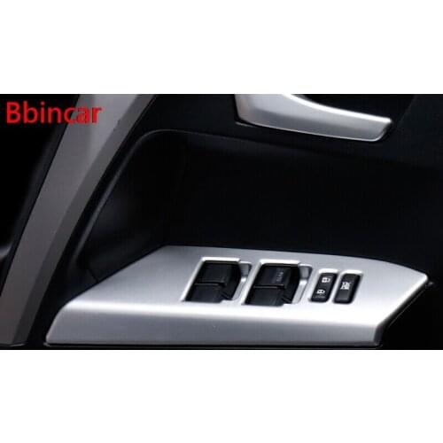 Bbincar ABS Chrome Door Armrest Cover Window Lifter Switch Button Interior Moulding 4Pcs/Set For Toyota RAV4 RAV 4 2016 LHD