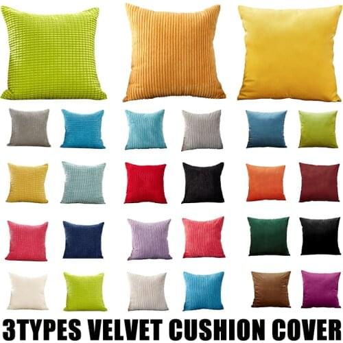 CANIRICA 3types Plush Decorative Pillows for Living Room 45x45 Velvet Fur Furry Cushion Cover for Sofa Car Coussin Decoratif