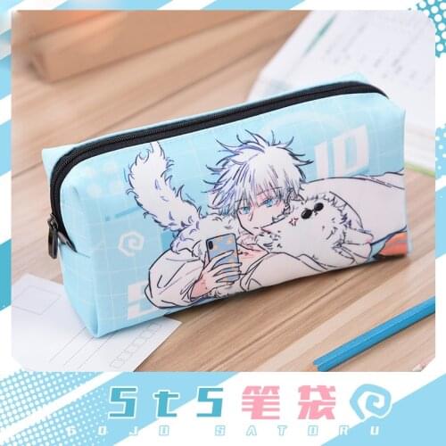 Anime Jujutsu Kaisen Gojo Satoru Pen Bag Cartoon Stationery Pencil Box Pencil Case School Supplies Storage Bag Student Cosplay