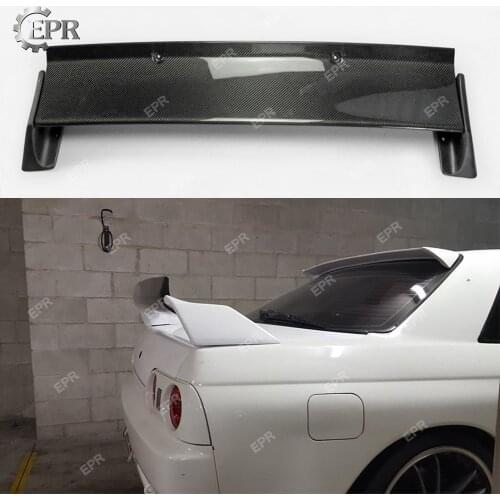 For Nissan R32 Skyline GTR RB Style Carbon Glossy and FRP Unpainted Rear Spoiler Wing Exterior kit(Include support rod)