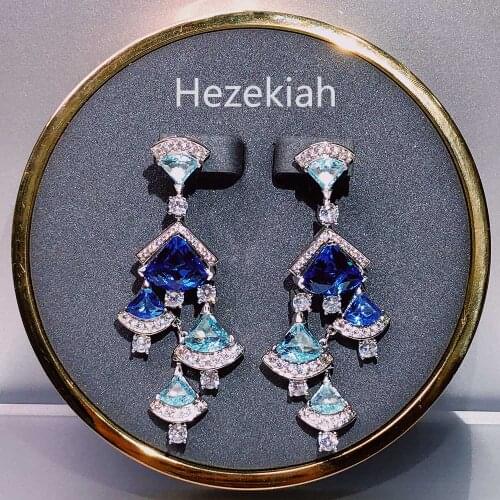 Hezekiah fan earrings high quality Aristocratic temperament ladies earrings Prom party earrings