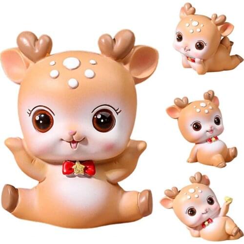 Simulation Deer Design Resin Display Model Car Home Desktop Decoration Supplies