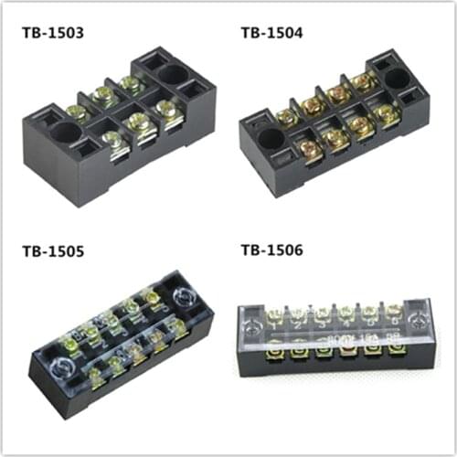 20PCS 600V 15A TB1503/1504/1505/1506 3P/4/5P/6P Barrier Strip Terminal Block Wire Connector Terminal Board