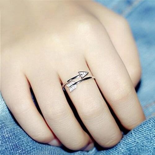 Bijoux 2019 New Designer Silver Color Arrow Rings For Women Adjustable Size Ring Party Gift Bridal Jewelry Anillos