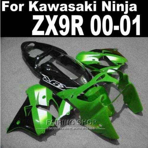 Bodywork kits zx9r fairings For Kawasaki Ninja 2000 2001 / 00 01 ( Green black White ) High quality Fairings +Custom free xl16