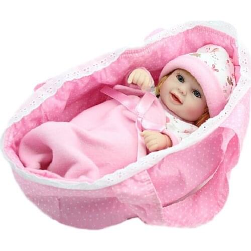 11inch 28cm Reborn Baby Doll Soft Silicone Lifelike Toy Gift for Children Christmas Presents Blue Pink Sleep Baby