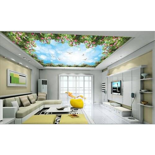 3d room wallpaper custom mural non-woven picture 3 d Beautiful flowers rose to sky ceiling mural photo wallpaper for walls 3d