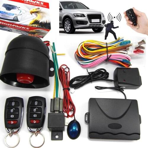 New Universal 1-Way Vehicle Car Alarm System Protection Security Keyless Entry Siren 2 Remote Control Burglar hot sale