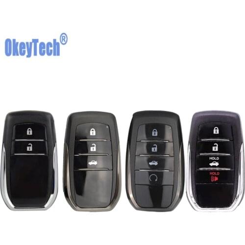 OkeyTech 2/3/4 Buttons Remote Car Key Case For Toyota Chr C-hr Land Cruiser 200 Avensis Auris Corolla Uncut Blade Key Shell