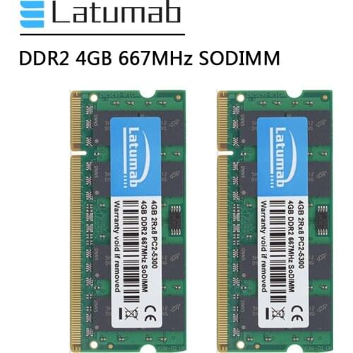 Latumab DDR2 RAM 4GB 8GB 16GB 667mhz SODIMM Memory PC2-5300 Laptop Memory RAM 200 Pins 1.8V RAM DDR2 Notebook Memory Module