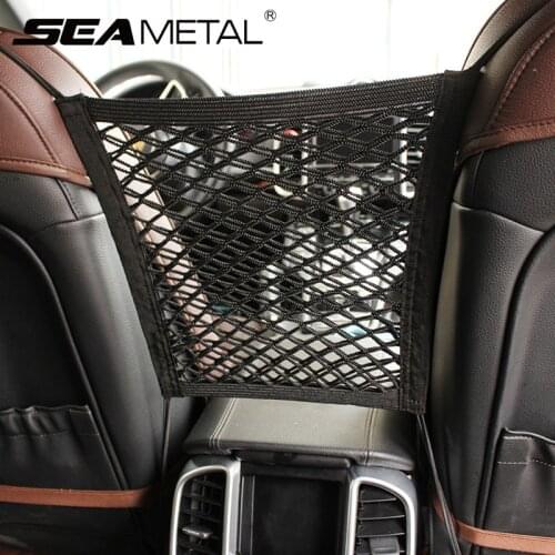 Car Organizer Storage Nets Stowing Tidying For Cars Nylon Mesh Bag Seat Back Holder Automobile Pocket Auto Interior Accessories