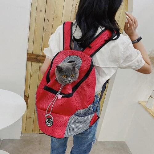 Portable Mesh Casual Travel Double Shoulder For Puppy Kitten Shoulder Backpack Breathable Outdoor Pet Cat Dog Carrier Front Bag