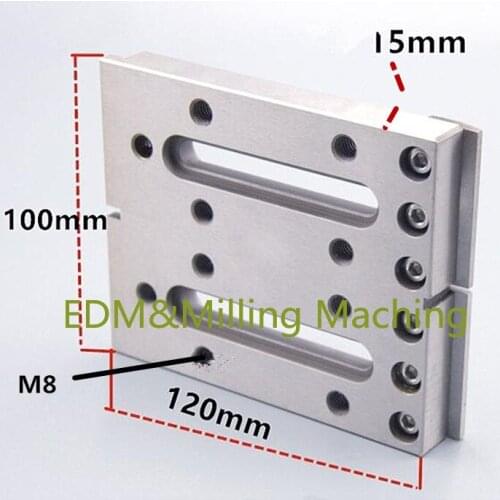 Wire EDM Machine Clamp Tools 120x100x15mm Extension Jig Holder Stainless Steel M8 For Sodick DWC Wire Cut EDM Machine