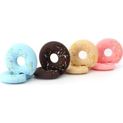 Keep&grow 1pcs Donut Silicone Teether Latex Free Baby Teething Toy Baby Gift Food Grade Silicone Teether Bead free shipping