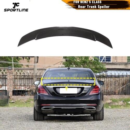 Carbon Fiber Rear Trunk Boot Lip Wing Spoiler for benz S class W222 2014-2020
