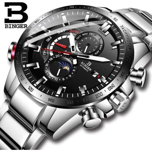 Switzerland BINGER Watch Men Automatic Mechanical Luxury Brand Men Watches Sapphire Men Watch Waterproof relogio masculino B8-1