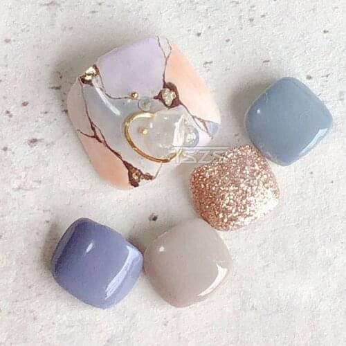 1box/lot 100pcs ABS Acrylic False Fingernails Round Artificial Toe Nails Full Cover UV Gel Nail Art Tips