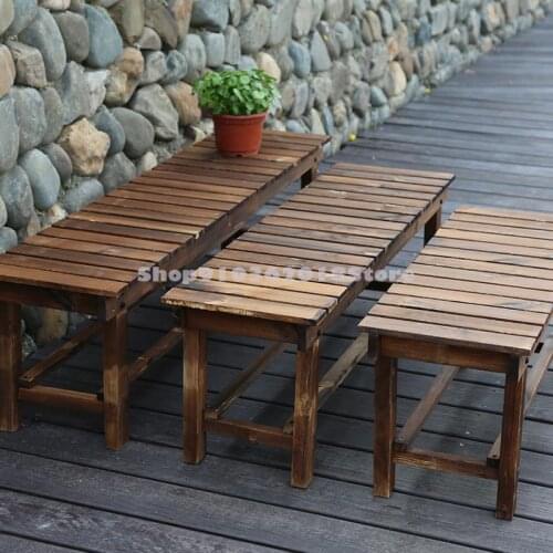 Outdoor Bench Balcony Solid Wood Bench Courtyard Antiseptic Wood Bench Shoe Stool Garden Bench Bathroom Bench