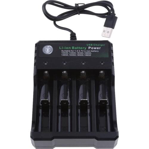 4 Slot Li-on Battery Charger For 18650 Rechargeable Battery Black
