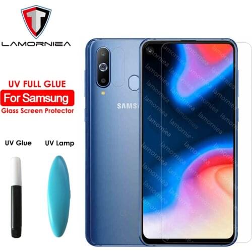 100D UV Full Glue Tempered Glass For Samsung Galaxy A30 A50 A10 Screen Protector For Samsung M10 M20 M30 M40 A40 A60 A70 A80 A90