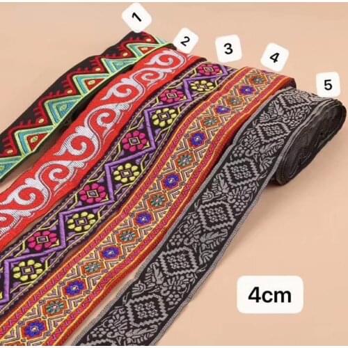 4cm ethnic style jacquard webbing,QC0417H