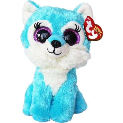 15cm Ty Big Eyes Stuffed Peas Plush Animal Soft Beanie Wolf Collection Doll Boy Girl Birthday Christmas Gift