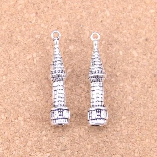 4pcs Charms castle spire 41x10x10mm Antique Pendants,Vintage Tibetan Silver Jewelry,DIY for bracelet necklace