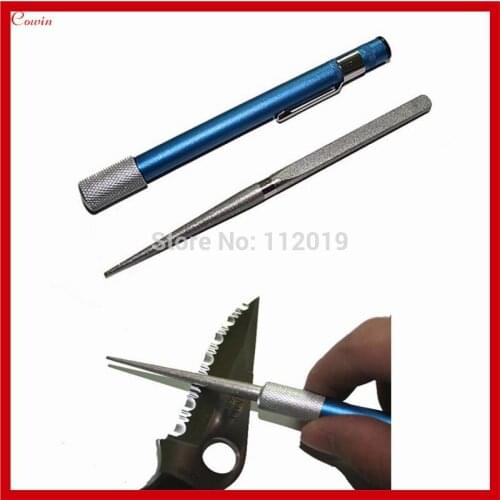 5pcs/lot Portable Diamond Multi-function Pen shape Knife Sharpener Grindstone Fishing Hook Sharpner Outdoor Camping Sharpener