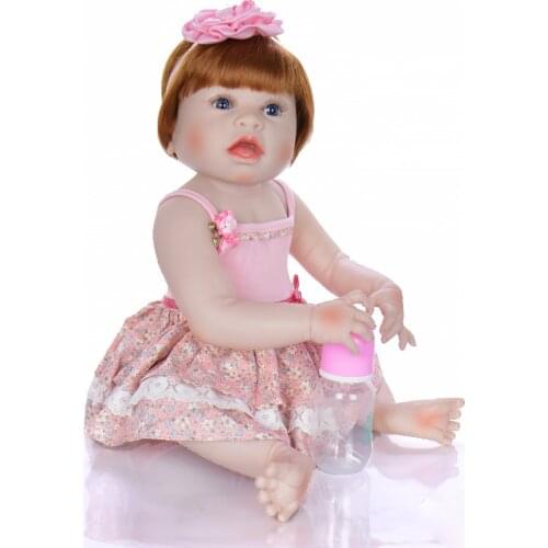 55cm Full Silicone Vinyl Body Reborn baby girl toddler Doll Newborn Princess bebe Bonecas Waterproof Birthday Gift