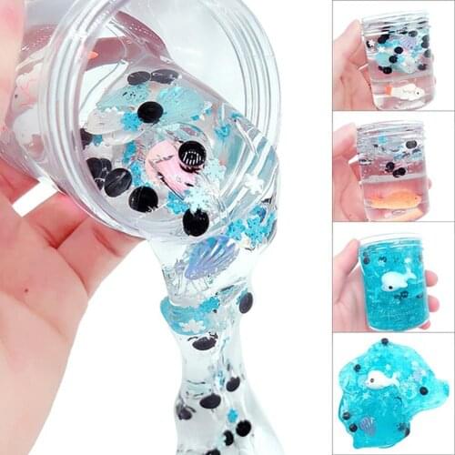 60/120ml Ocean Dolphin Mud Clay Slime Plasticine Sludge Stress Relief Kids Toy