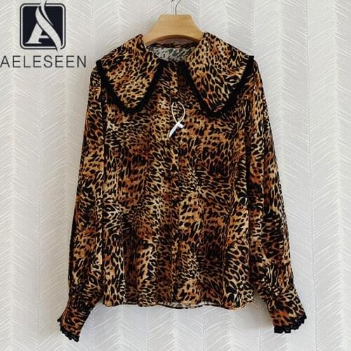 AELESEEN Leopard Blouses