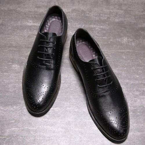 CIMIM Brand Formal Men Bullock Business Leather Shoes Italy Luxury Retro Men Party Dress Shoes Wedding Shoes Fashion Office Shoe