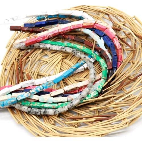 New Arrival 12x4mm Semi-Precious Stone Beads 30pcs/lot Rectangle Shape Mini Accessories Jewelry Making Necklace Bracelets Beads