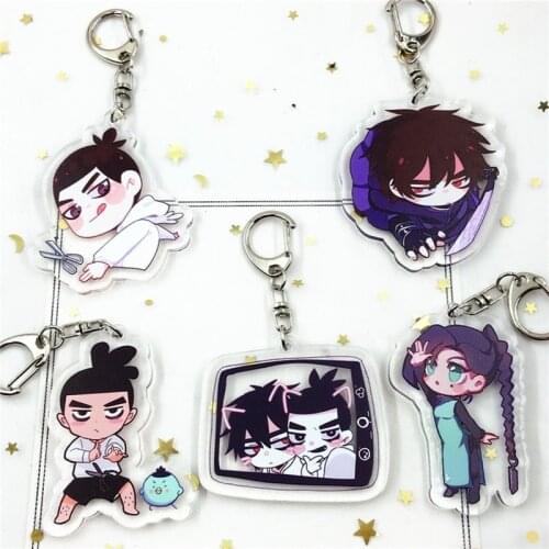 Scissor Seven Chain for Pants Keychain Anime Man Key Chain Acrylic Women Key Holder Couples Keyring Pendant Alloy Porte Clef