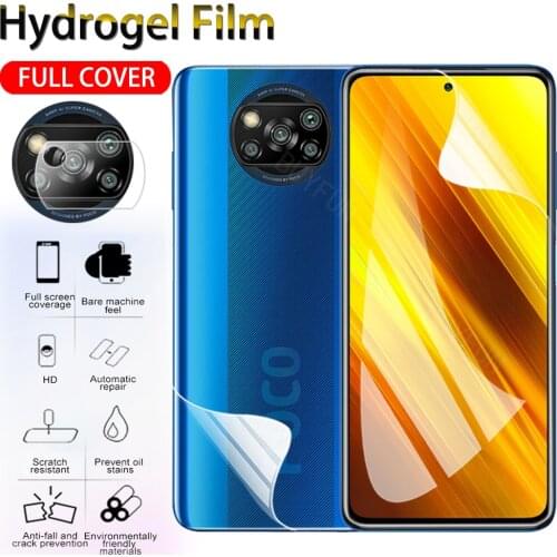 3-in-1 Hydrogel Film Screen Protector For xiaomi poco X3 NFC with Camera Lens Film & back film for xiaomi pocophone x3 nfc film