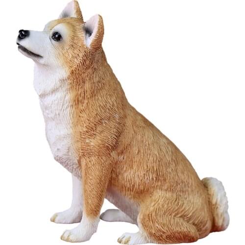 JJM 1/6 Japanese Shiba Inu Dog Figure Akita Dog Pet Animal Decor Model Collection Toy Figure for Children Gift Cute Simulation