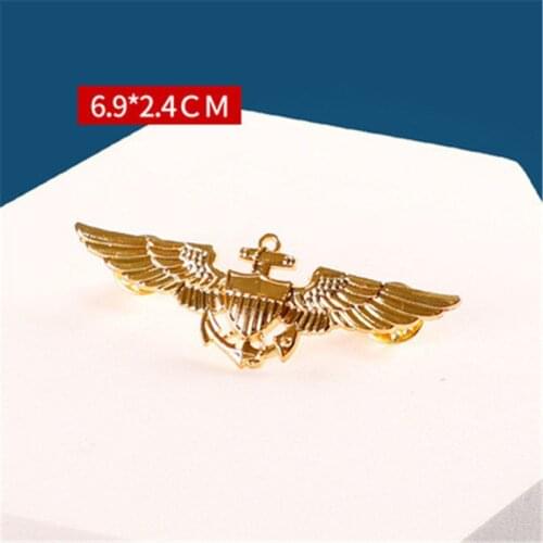 Classic Vintage USAF Wings Military Pilot Metal Eagle Badge Alloy Airplane Brooch Pins For Cosplay Decoration